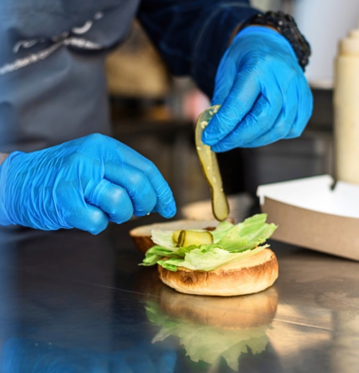 rukavice na použitie v gastronómii